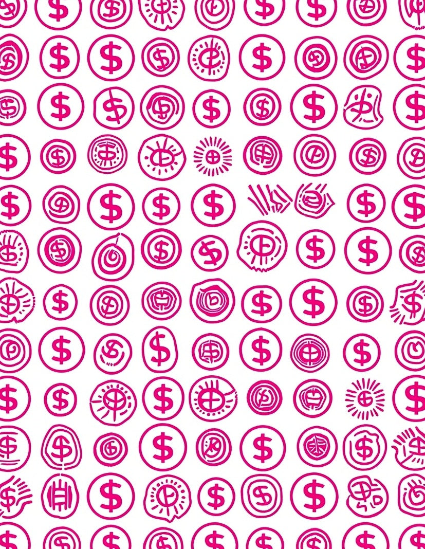 Whimsical Dollar Sign Pattern Rug