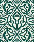 Classic Dark Green Abstract Pattern Rug