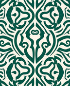 Classic Dark Green Abstract Pattern Rug