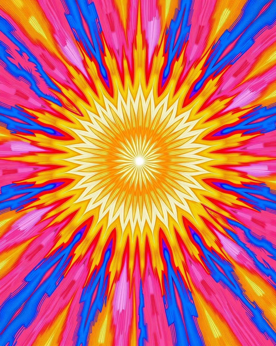Radiant Sunburst Mandala Pattern Rug