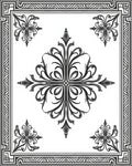 Ornate Black White Floral Patterned Rug