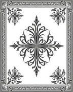 Ornate Black White Floral Patterned Rug