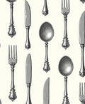 Ornate Silver Cutlery Collection Rug