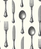 Ornate Silver Cutlery Collection Rug