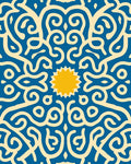 Radiant Sun Swirl Pattern Rug