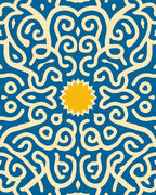 Radiant Sun Swirl Pattern Rug