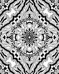 Intricate Black White Mandala Pattern Rug