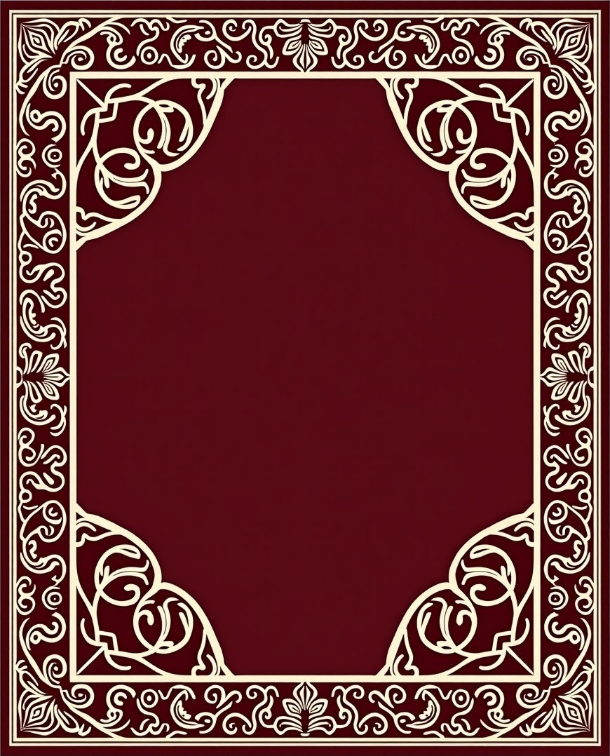 Elegant Cream Floral Border Design Rug