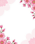 Pink Floral Design Border Rug