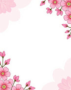 Pink Floral Design Border Rug