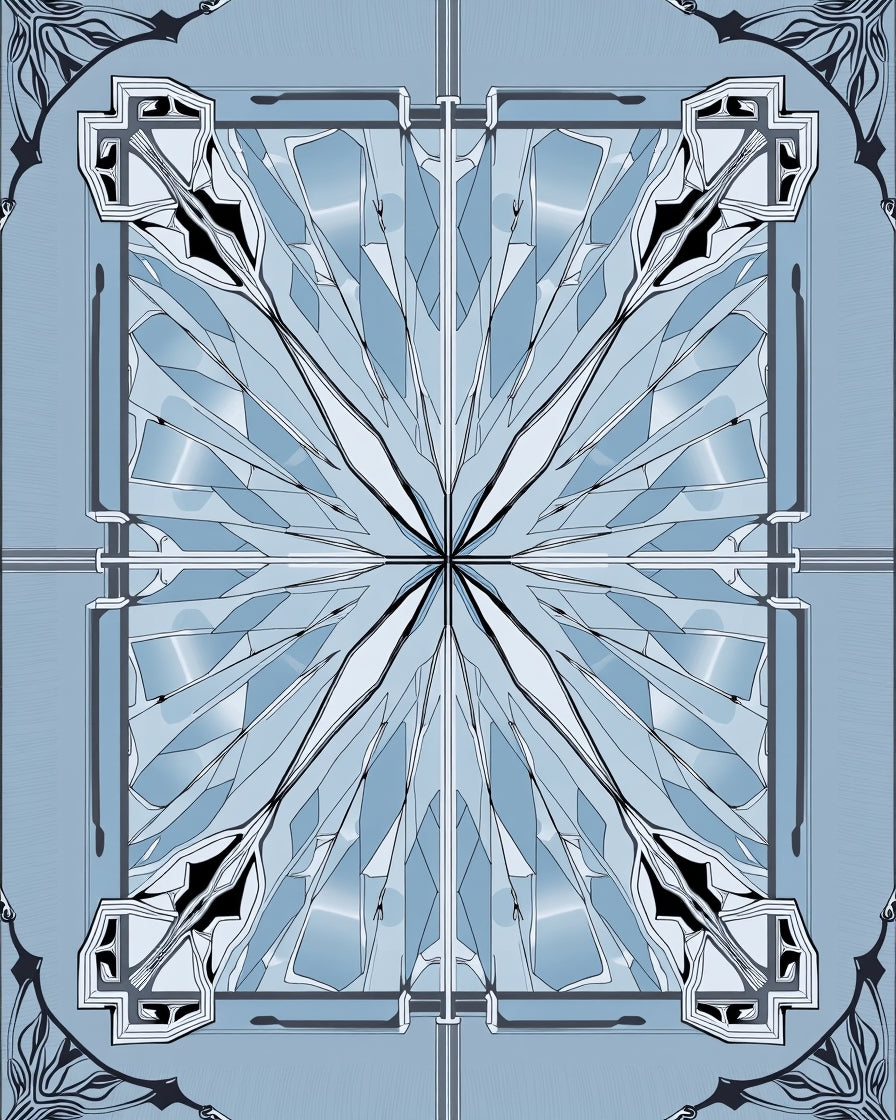 Art Deco Inspired Geometric Snowflake Design Rug