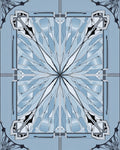 Art Deco Inspired Geometric Snowflake Design Rug