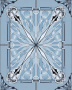 Art Deco Inspired Geometric Snowflake Design Rug