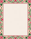 Floral Vine Patterned Border Design Rug
