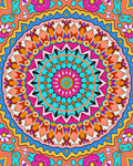 Vibrant Floral Mandala Pattern Rug