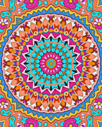 Vibrant Floral Mandala Pattern Rug