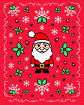 Jolly Santa Claus Snowflake Christmas Rug