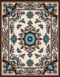 Ornate Floral With Blue Accents Rug