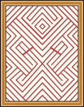 Red Geometric Maze Pattern Rug