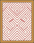 Red Geometric Maze Pattern Rug