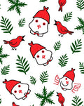 Whimsical Red Bird Leaf Medley Rug