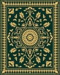 Elegant Gold Floral Patterned Rug
