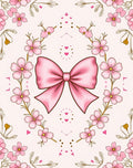 Pink Cherry Blossom Bow Design Rug