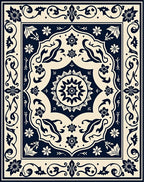Elegant Floral Medallion Pattern Rug