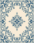 Ornate Floral Scroll Pattern Design Rug