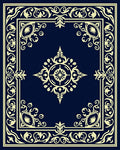 Classic Elaborate Floral Border Design Rug