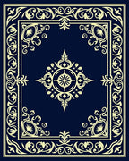 Classic Elaborate Floral Border Design Rug
