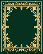 Elaborate Gold Floral Frame Pattern Rug