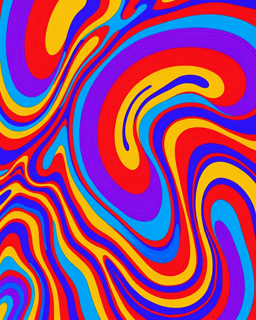 Psychedelic Swirls Abstract Pattern Rug