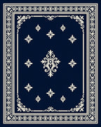 Ornate Floral Scrolls Border Design Rug