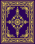 Rich Gold Floral Medallion Decorative Rug