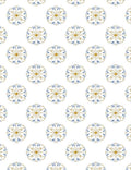 Golden Blue Dandelion Burst Repeat Rug