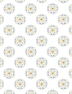 Golden Blue Dandelion Burst Repeat Rug