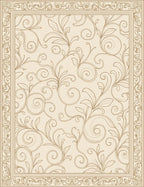 Elegant Scrollwork Floral Pattern Rug