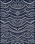 Wavy Graphic Contrast Abstract Rug