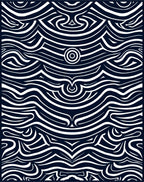 Wavy Graphic Contrast Abstract Rug