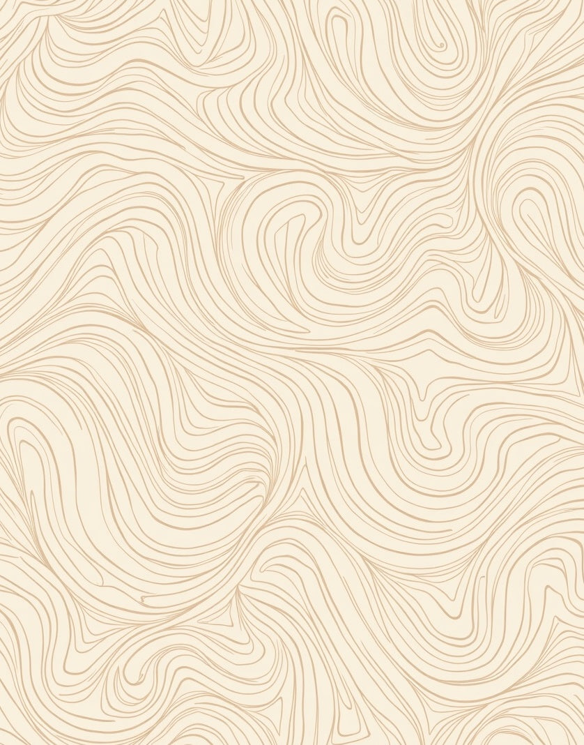 Abstract Swirl Pattern Beige Rug