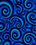 Deep Blue Swirl Pattern Rug