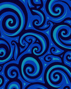 Deep Blue Swirl Pattern Rug