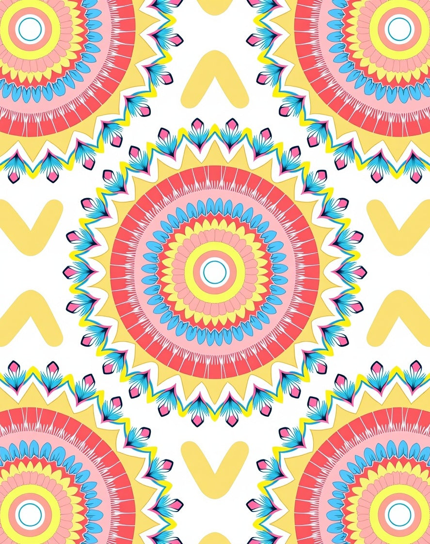 Vibrant Floral Sunburst Design Rug