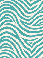 Aqua Cream Sweeping Stripe Pattern Rug