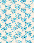 Coastal Blue Floral Sketch Pattern Rug