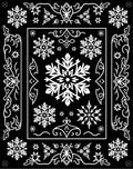 White Snowflake Christmas Frame Rug