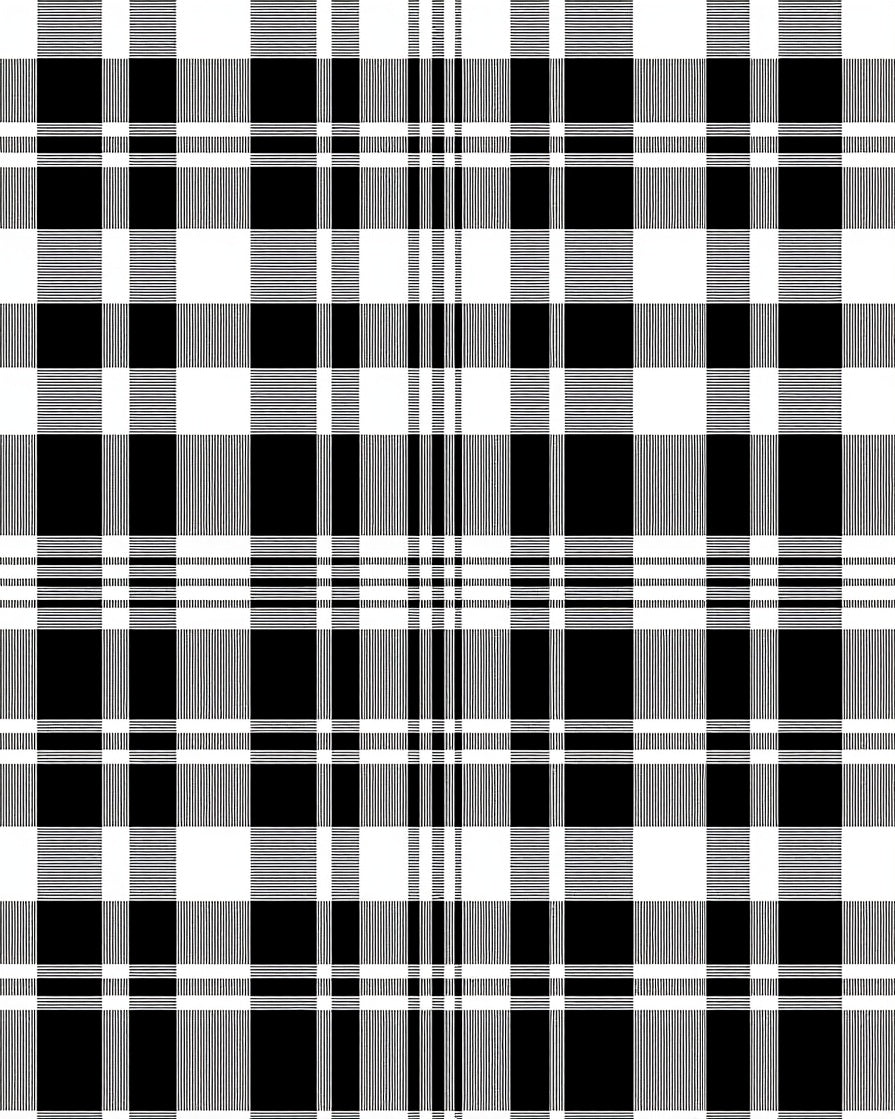Classic Black White Plaid Pattern Rug