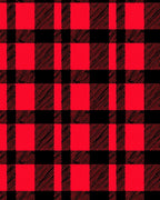 Bold Red Black Checkered Design Rug
