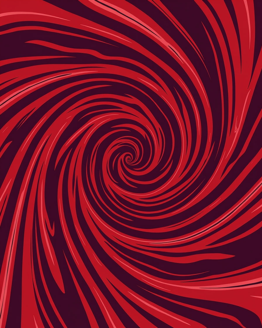 Red Swirl Abstract Pattern Rug